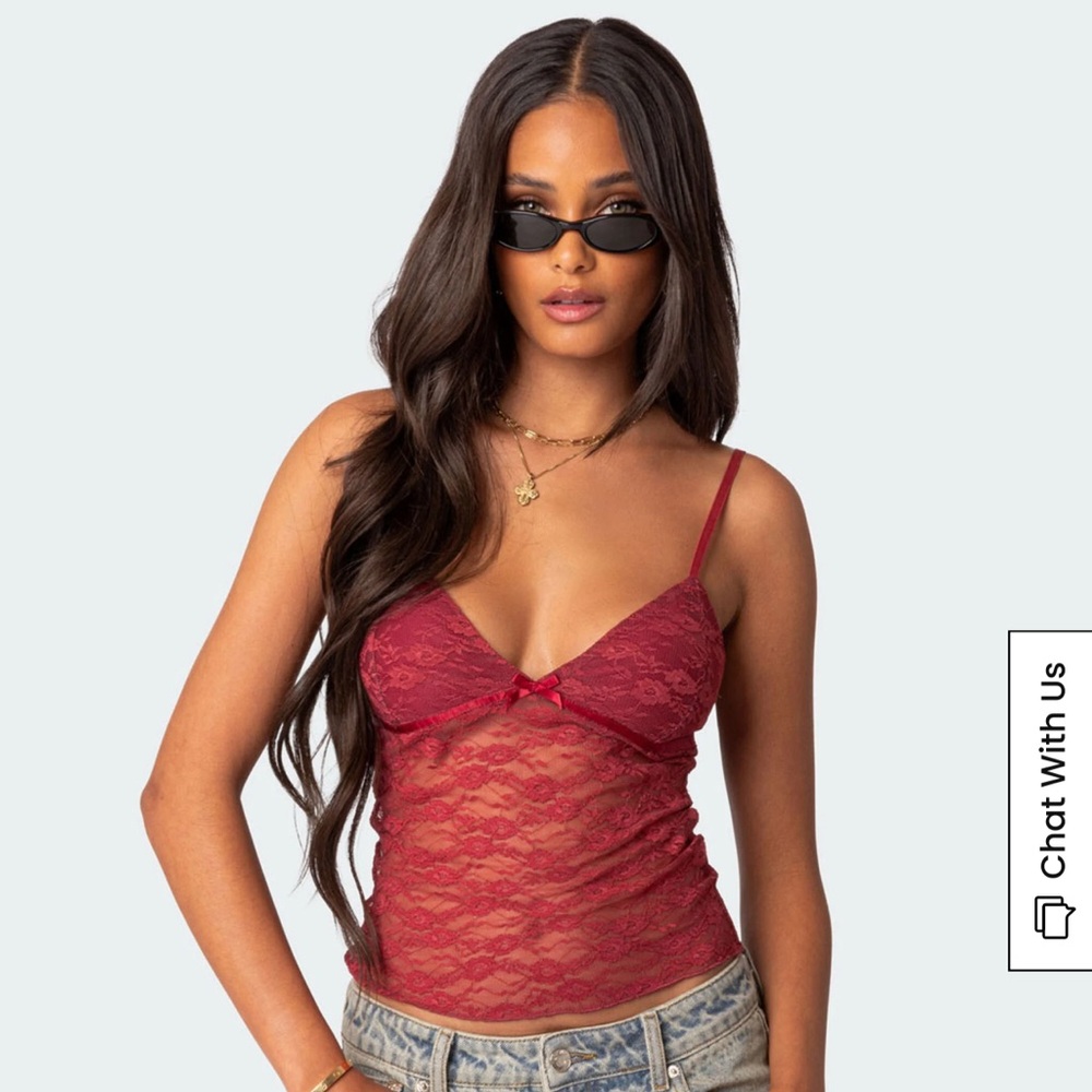 Edikted Red Lace Camisole